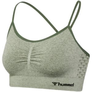 hummel hmlCI Seamless Scrunch Sport-BH Damen 6209 - seagrass melange L