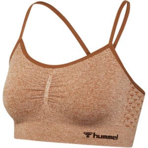 hummel hmlCI Seamless Scrunch Sport-BH Damen 8155 - mocha bisque melange L