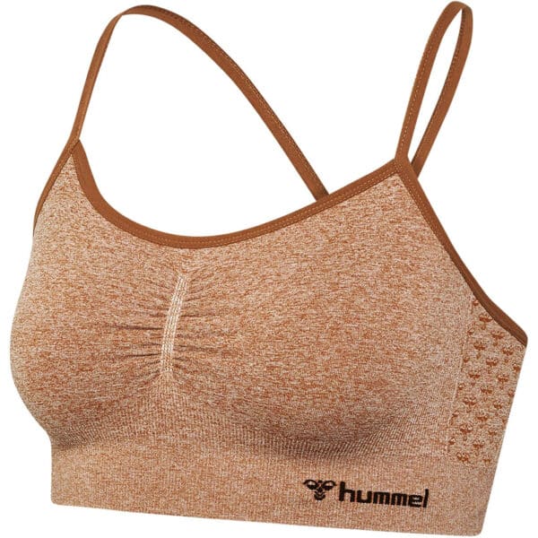 hummel hmlCI Seamless Scrunch Sport-BH Damen 8155 - mocha bisque melange XL