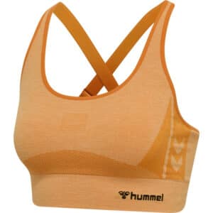 hummel hmlCLEA Seamless Sports Top blazing orange/carrot curl melange XS