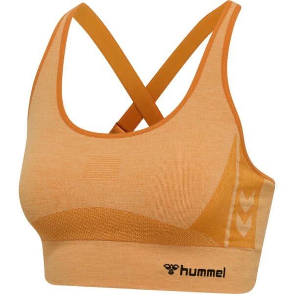 hummel hmlCLEA Seamless Sports Top blazing orange/carrot curl melange XS