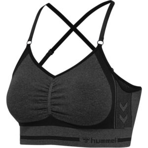 hummel hmlMT LULU Seamless Scrunch Sport-BH Damen black melange L