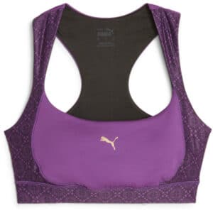 PUMA Logo Love Mid Support Sport-BH Damen 28 - purple pop S