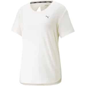 PUMA Studio Yogini Lite kurzarm Yogashirt Damen 66 - frosted ivory S