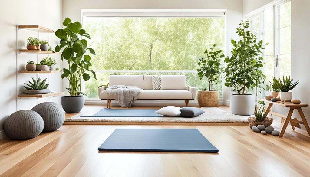 Entspannender Yoga-Raum zuhause
